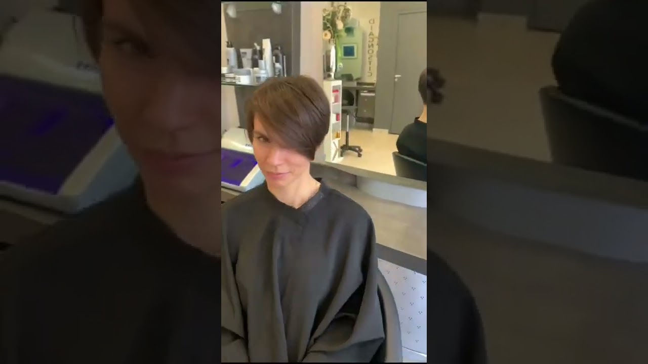 Coupe femme courte avant/après