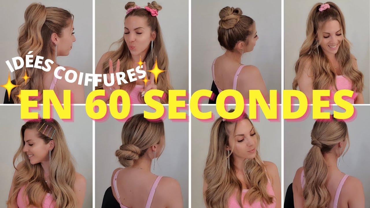 8 COIFFURE 60 SECONDE !!! coiffure cheveux mi long à long ☀️ coiffure summer 2022 ( coiffure 1 min )