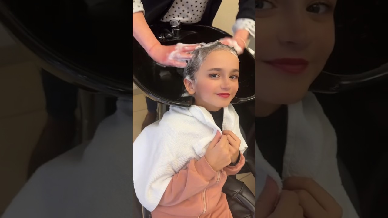 1ere fois chez le coiffeur la PAUVRE #shortvideo #merefille #hairtutorial