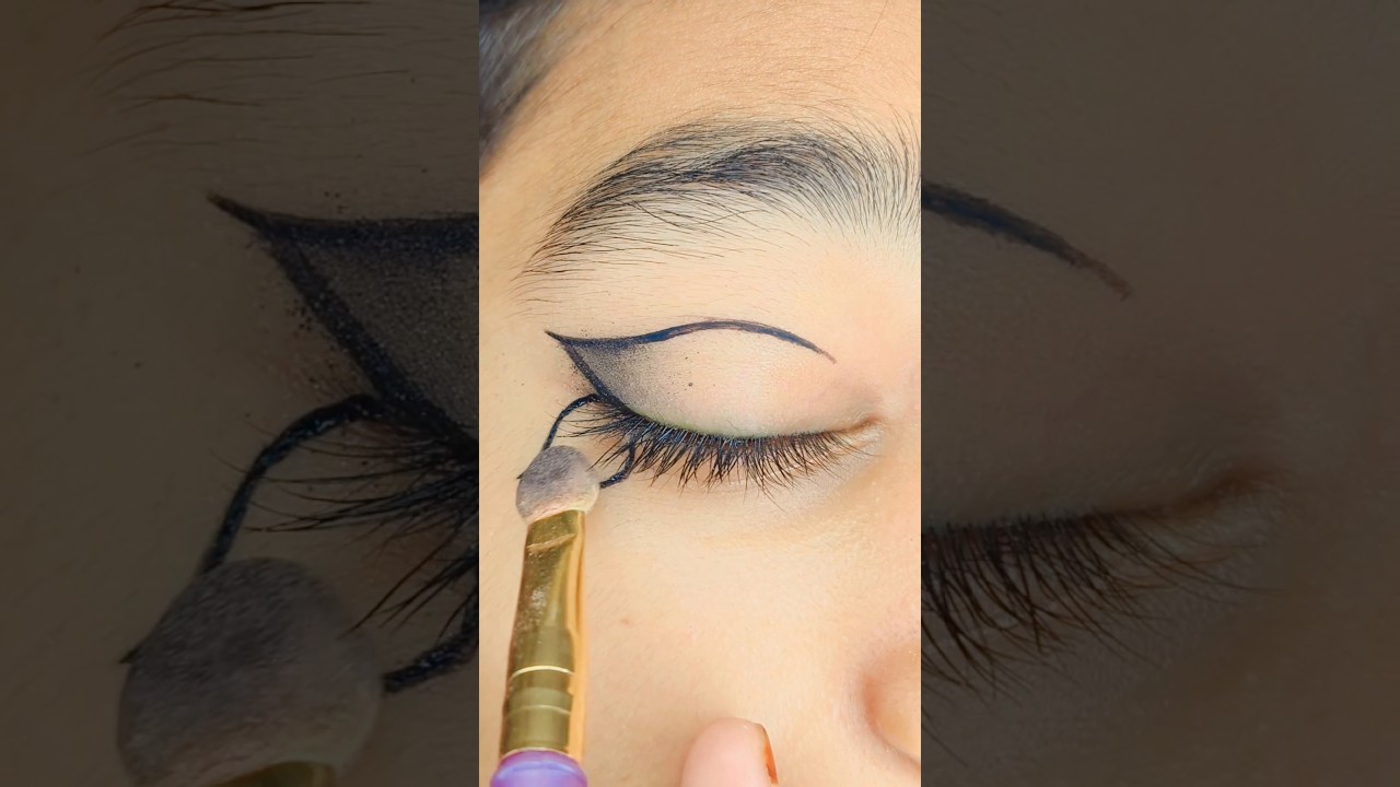 Unique Graphic Eyeliner Look ✨ | Creative Eye Makeup Hack 2025 #shorts #eyemakeup