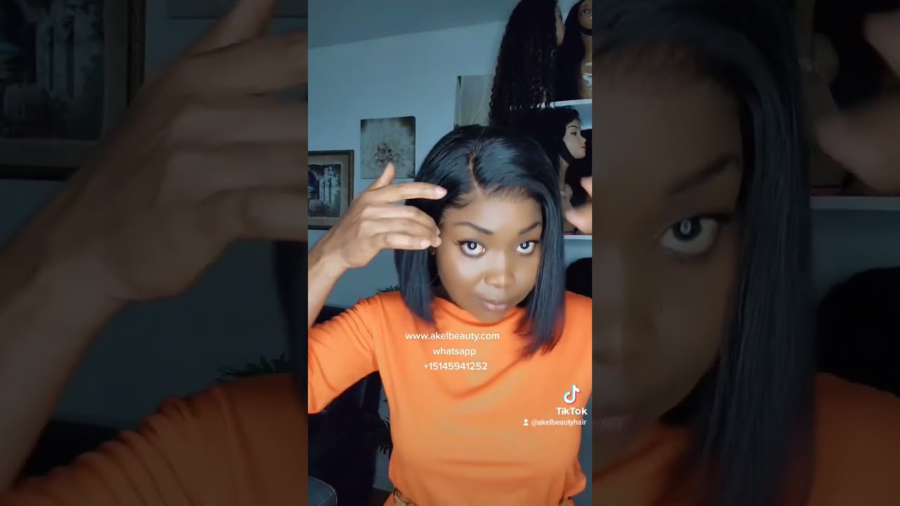 perruque coupe carrée cheveux humains vierge sans colle