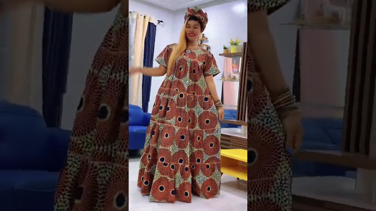 TRÈS JOLIE MODÈLE DE ROBE LONGUE MOYENNE 2024 WAX/PAGNE AFRICAN CASUAL DRESS ANKARA GOWN