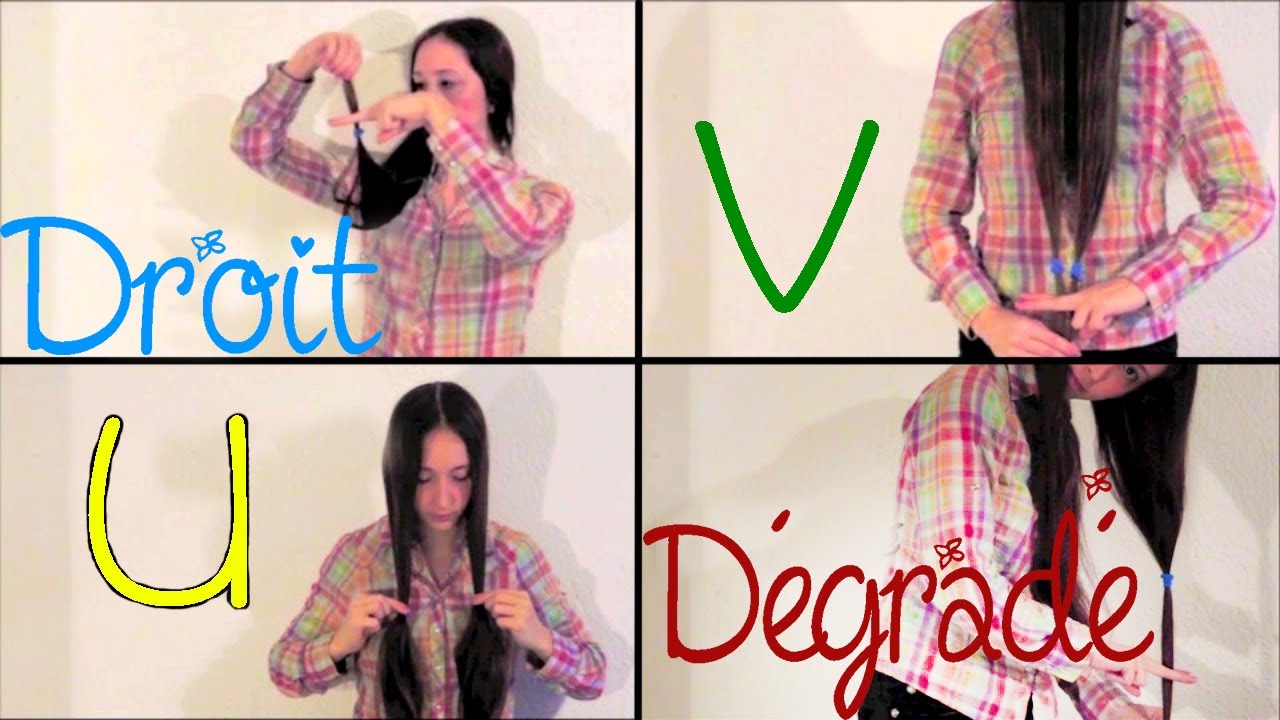 🌸55 Se couper les cheveux soi-même (coupe droite, en V, en U et dégradé)