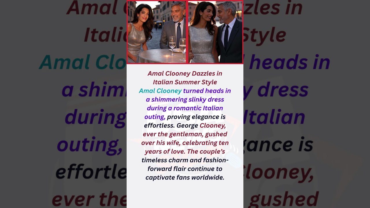 Amal Clooney Dazzles in Italian Summer Style Amal Clooney turned heads in a shimmering slinky dress