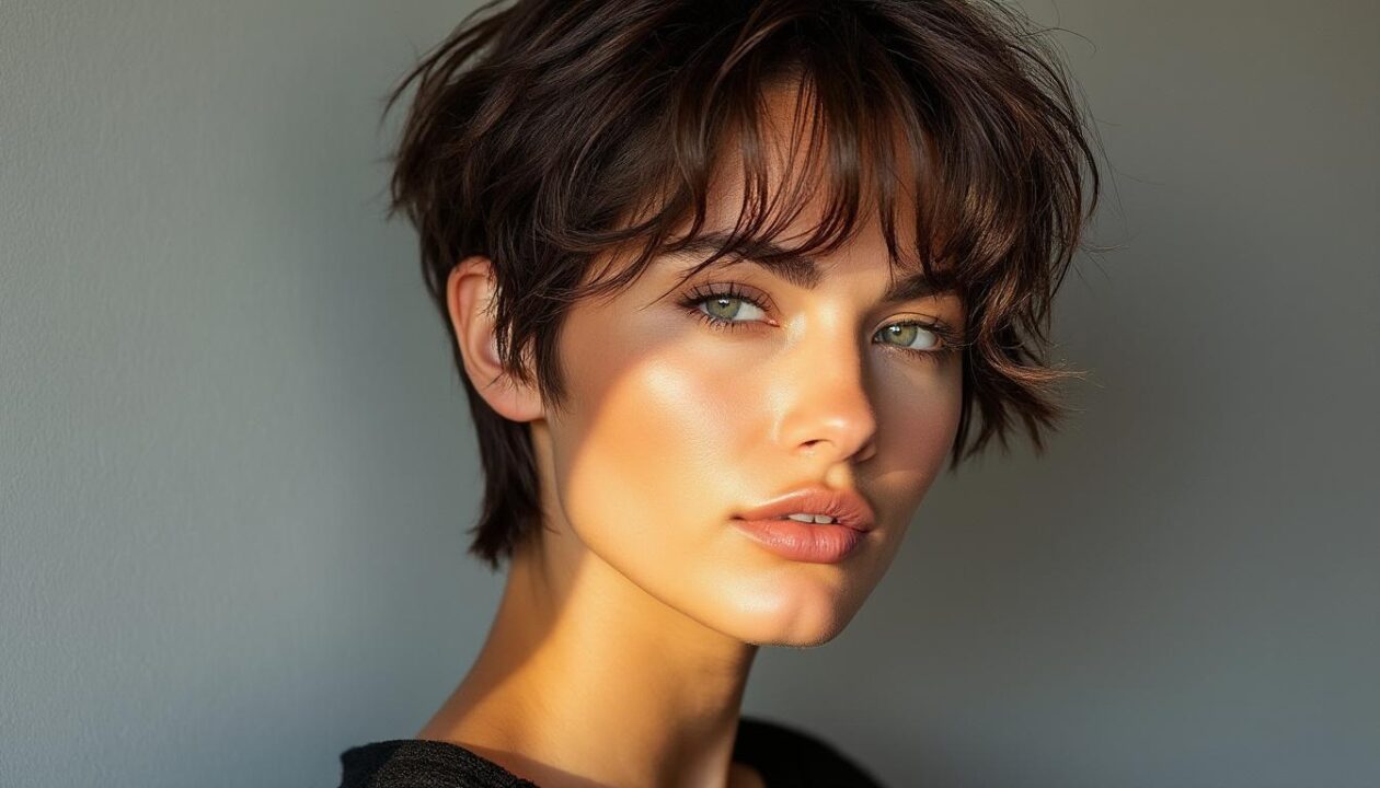 adoptez la coupe courte la plus tendance du moment, alliant élégance et simplicité pour un style facile à porter au quotidien.