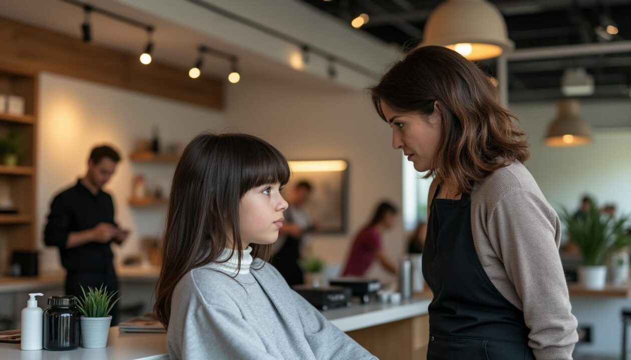 une mère mécontente de la coupe de cheveux de sa fille engage une action en justice contre un salon de coiffure, exposant un conflit inhabituel autour d'une prestation capillaire.